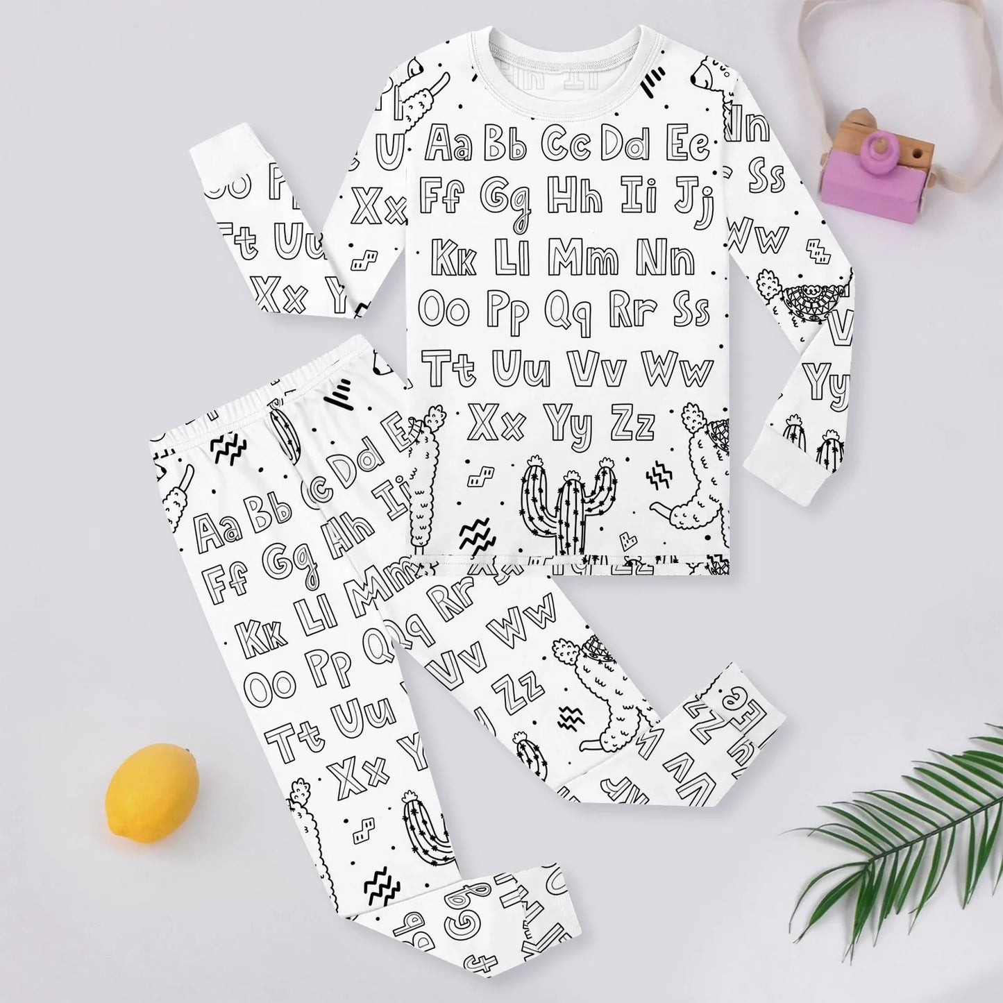 DIY Pajamas 2Pcs Kids Sketch Colorful Pajama Set Kids Art Color Your Own Pajama Handicraft Toys DIY Kid Crafts For Kids Girls
