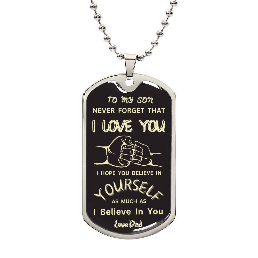 To My Son - Love Dad / Dog Tag Key Chain