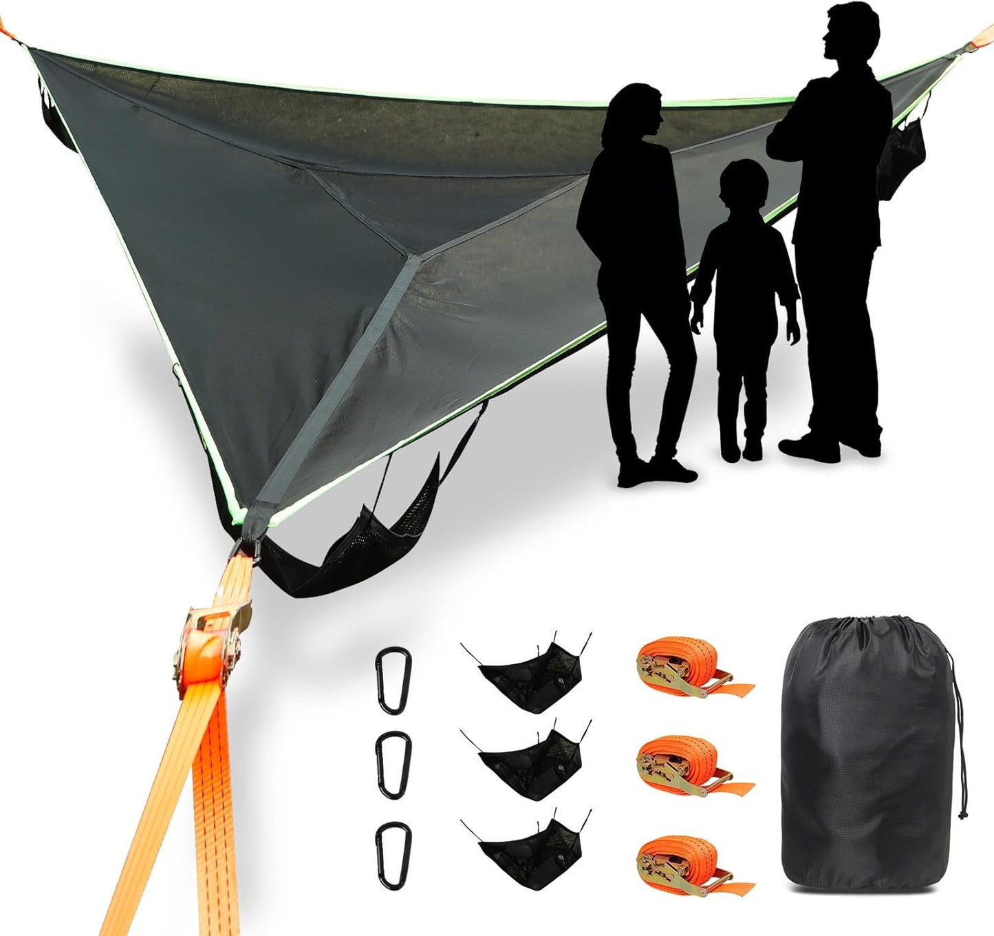 Triangle Camping Hammock | 13ft Multi Person Hammock (Max 1100 lbs)