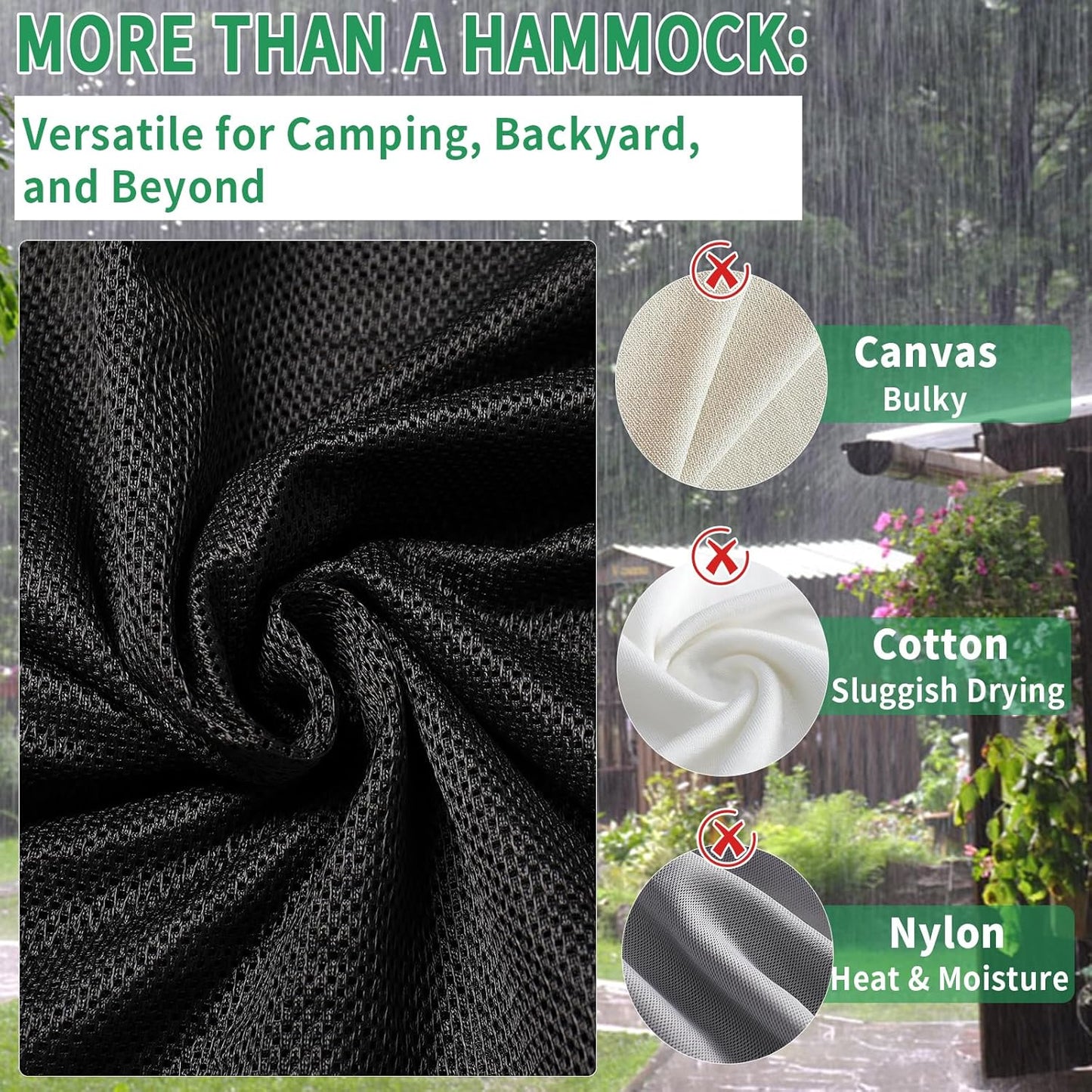 Triangle Camping Hammock | 13ft Multi Person Hammock (Max 1100 lbs)