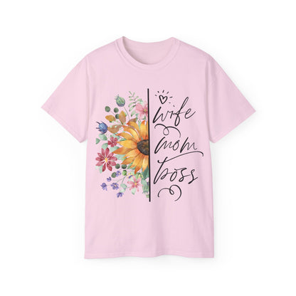 Wife|Mom|Boss | Custom Tee Shirt