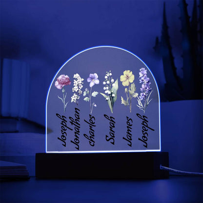 Grandma/Mom/Nana's Garden | Personalized Birth Month Flower Acrylic Plaque