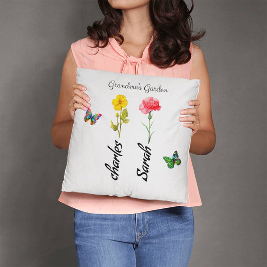 Grandma/Mom/Nana's Garden Pillow | Personalized Names & Birth Flowers