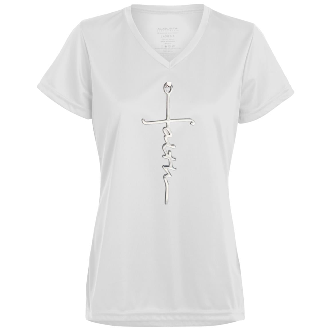 Ladies’ Faith Cross V-Neck Tee