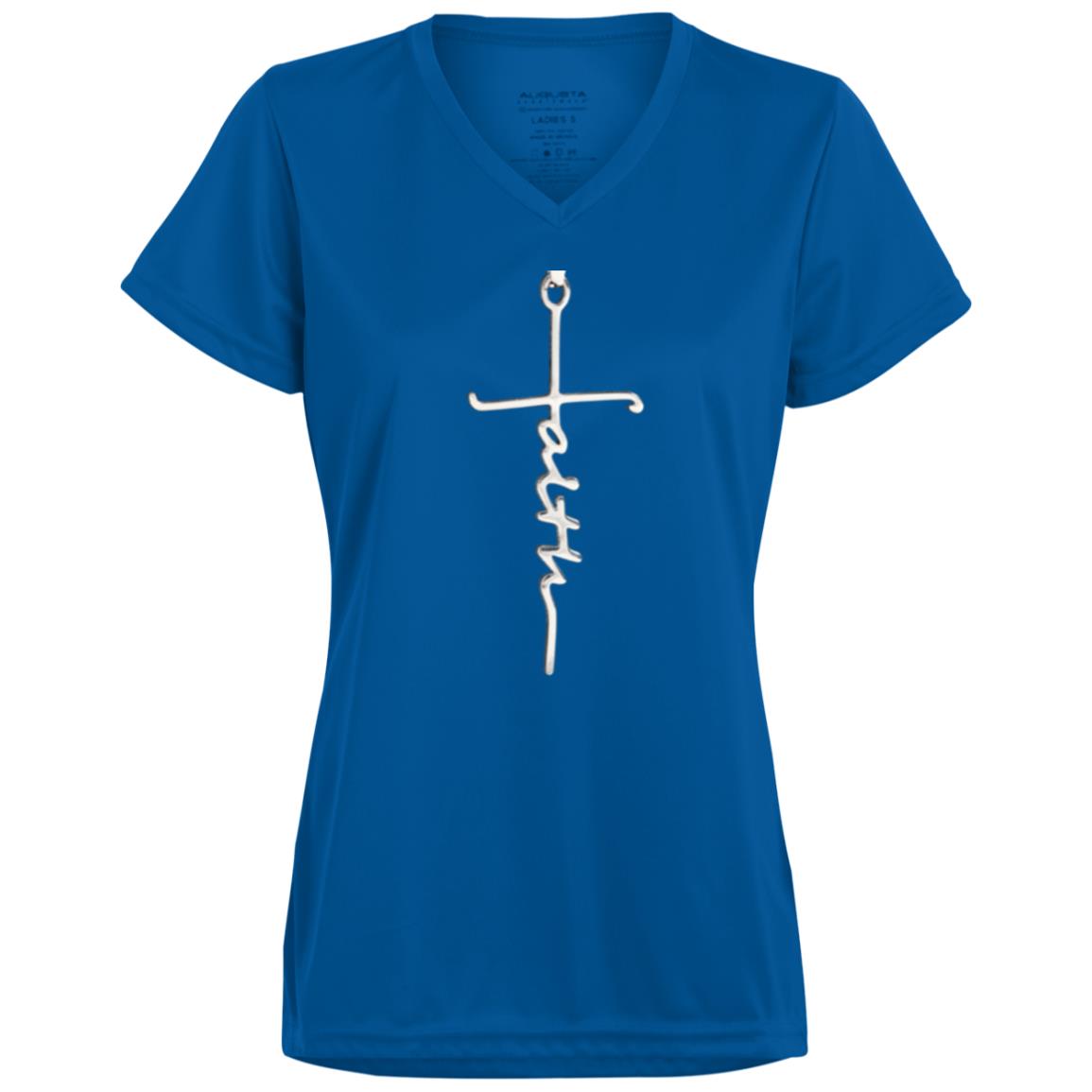 Ladies’ Faith Cross V-Neck Tee