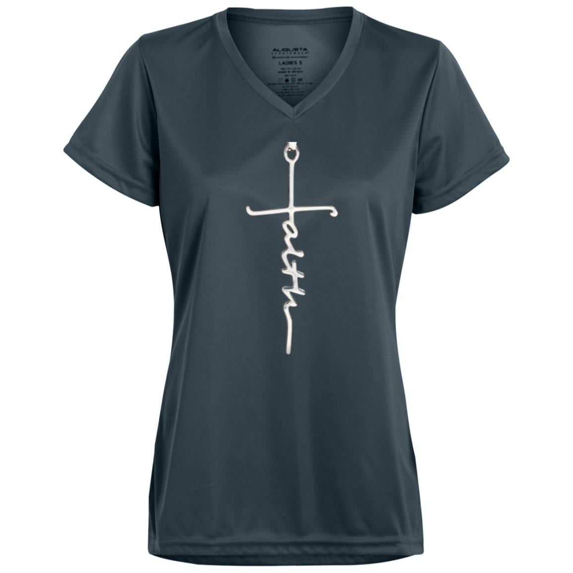 Ladies’ Faith Cross V-Neck Tee