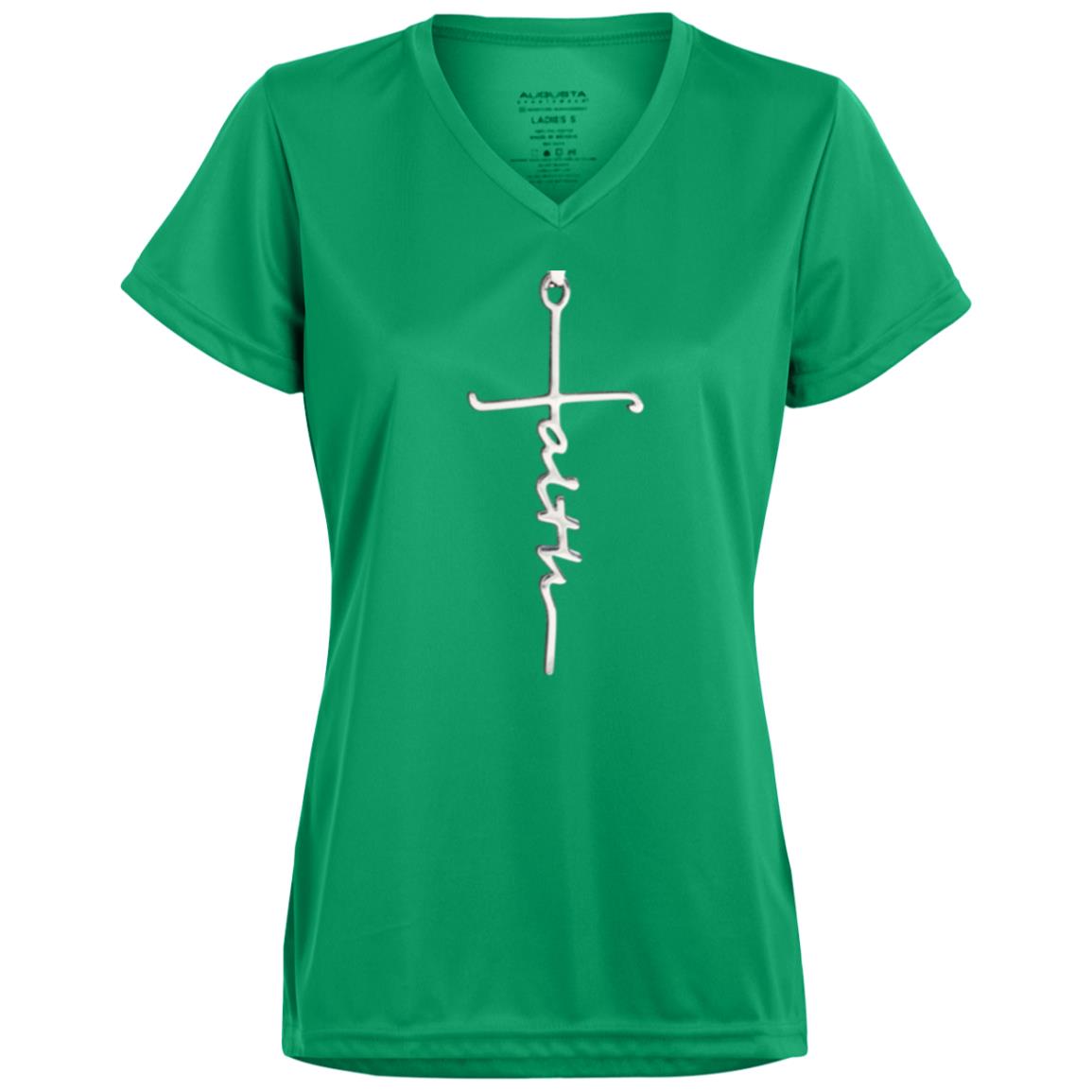 Ladies’ Faith Cross V-Neck Tee