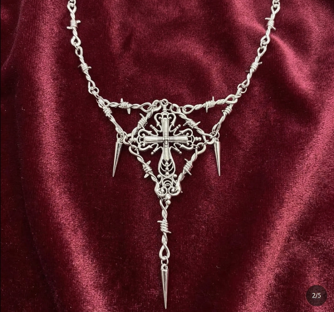 Niche Design Cross Pendant Clavicle Chain Cold Wind Necklace