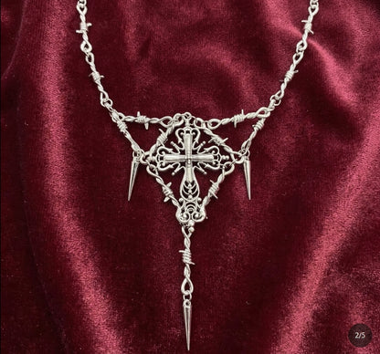 Niche Design Cross Pendant Clavicle Chain Cold Wind Necklace