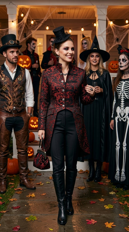 The Aristocrat Brocade Frock Coat | Unisex Gothic & Renaissance Outerwear