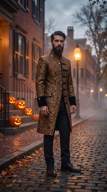 The Aristocrat Brocade Frock Coat | Unisex Gothic & Renaissance Outerwear
