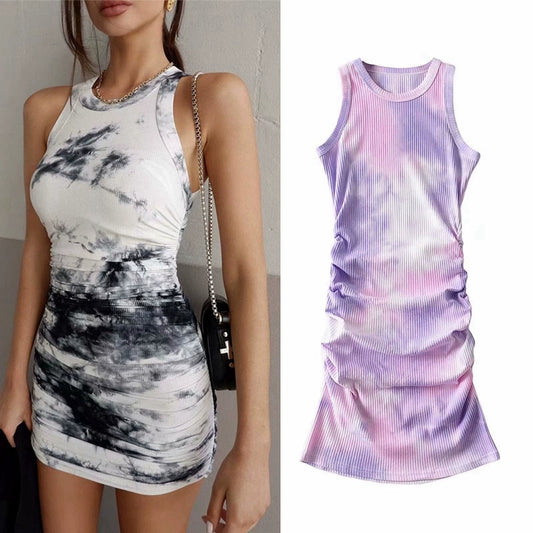 Beautiful Daytime Tie-Dye Dress Slim-Fit | Pool | BBQ | Birthday Party