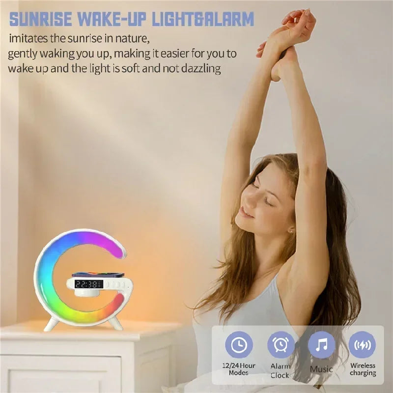 Wireless Fast Charging Dock Station | Speaker | Alarm Clock