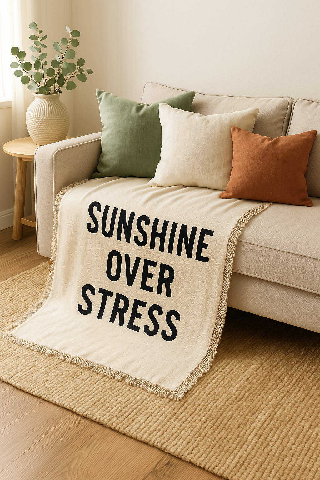 Sunshine Over Stress | Gallery Canvas Wall Art - Square