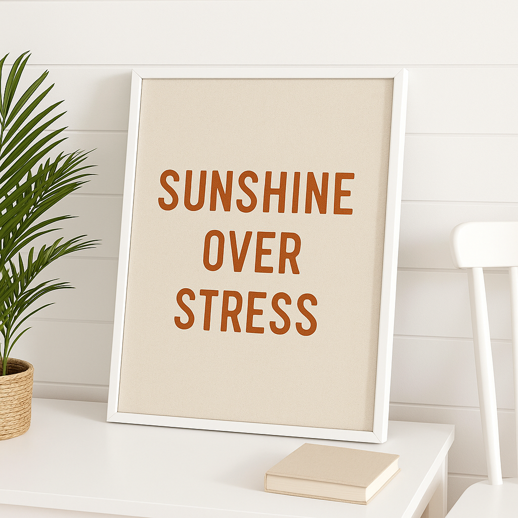 Sunshine Over Stress | Gallery Canvas Wall Art - Square