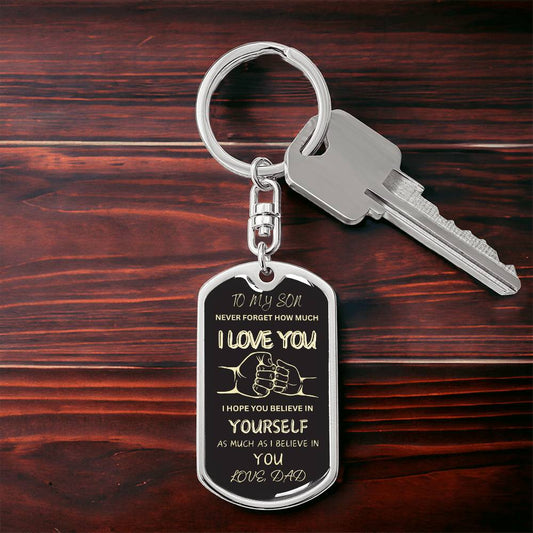 To My Son | Dog Tag KeyChain