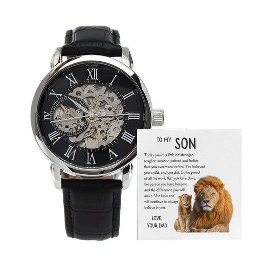 To My Son -  From Dad / Men's Openwork Watch