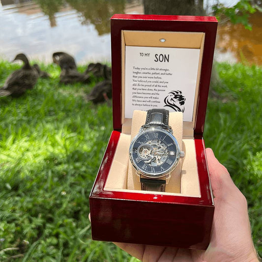 To My Son - Love Mom | Men's Openwork Watch