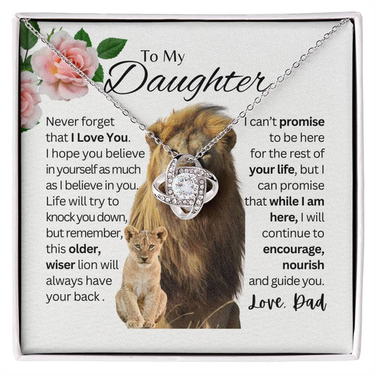 To My Daughter - Proud To Be Your Father / Love Knot Necklace