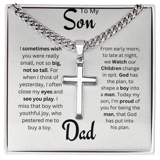 To My Son - Love Dad / Faith Cross Necklace