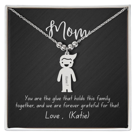 To My Amazing Mom | Engraved Kids Charms Necklace | Mother's Day