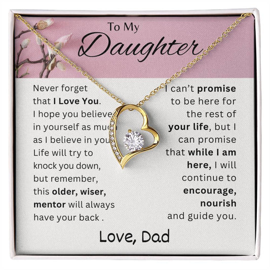 To My Beautiful Daughter - Love Dad / Forever Love Necklace