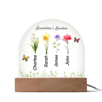 Grandma/Mom/Nana's Garden | Personalized Birth Month Flower Acrylic Plaque