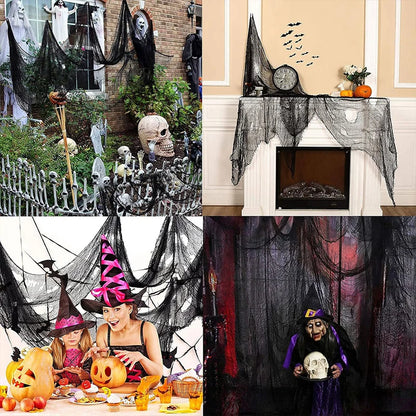 Spooky Gauze W/Bats Decor