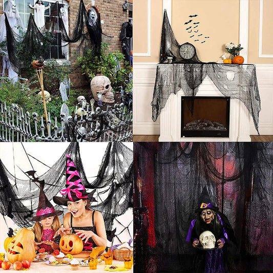 Spooky Gauze W/Bats Decor