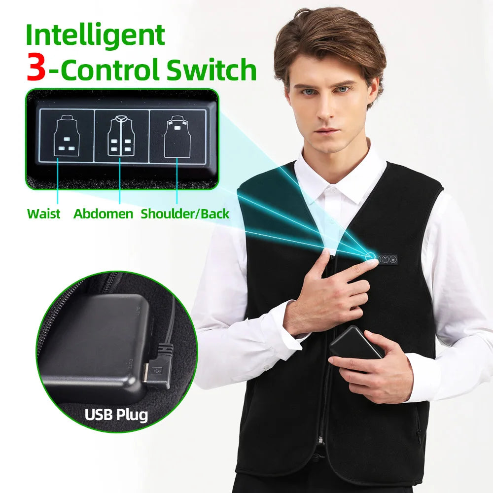 SmartHeat Plush Fleece Vest | USB