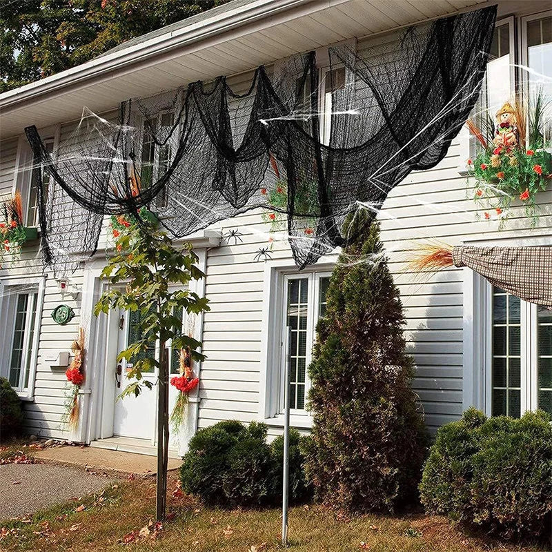 Spooky Gauze W/Bats Decor