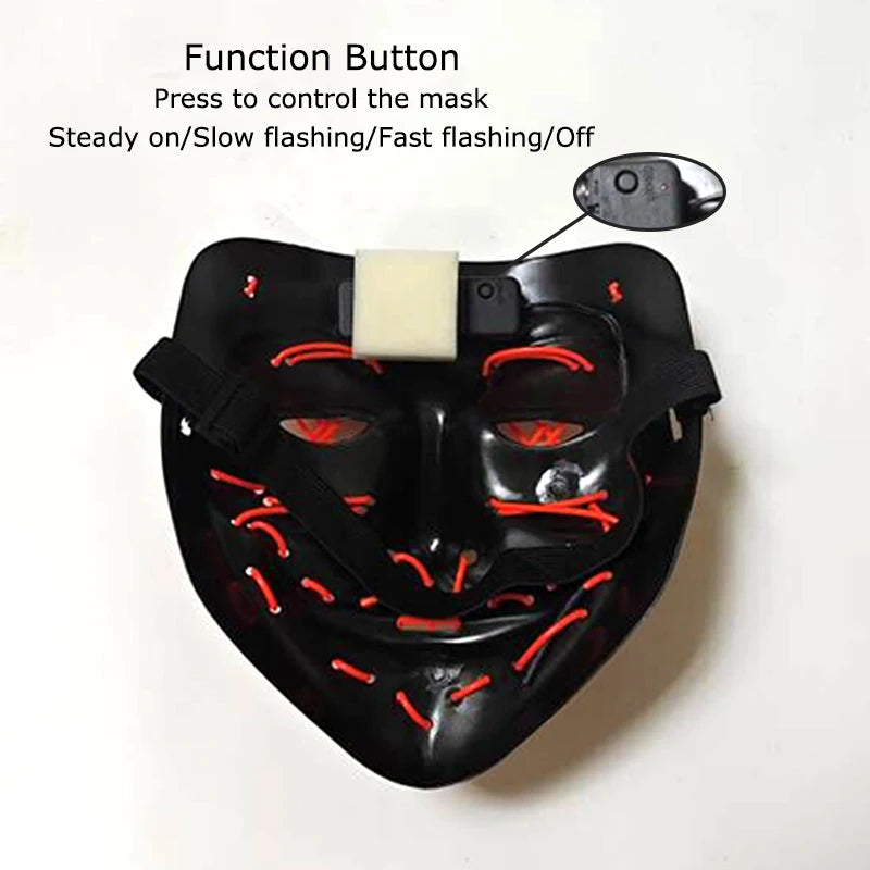 Crossed Out | LED Halloween Mask
