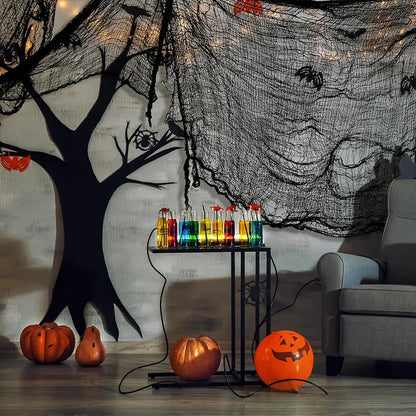 Spooky Gauze W/Bats Decor