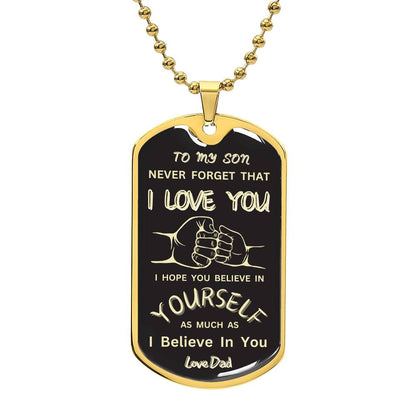 Dad's Love Dog Tag Keychain