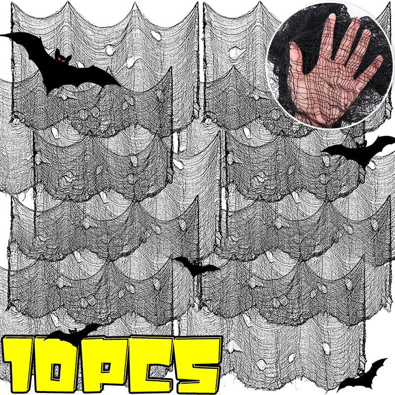 Spooky Gauze W/Bats Decor