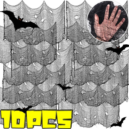 Spooky Gauze W/Bats Decor