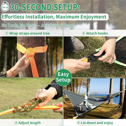 Triangle Camping Hammock | 13ft Multi Person Hammock (Max 1100 lbs)